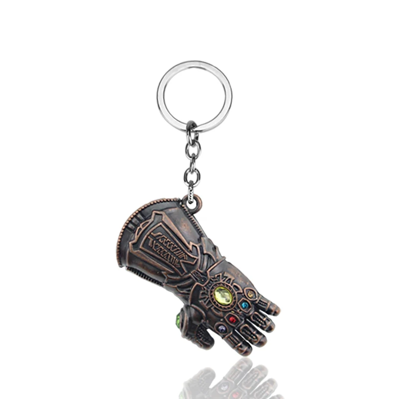 red bronze Мстители Железный человек Бесконечность Gauntlet металлический брелок танос бесконечная сила перчатки llaveros для мужчин кинолюбителей сувенир ювелирные изделия - Цвет: red bronze
