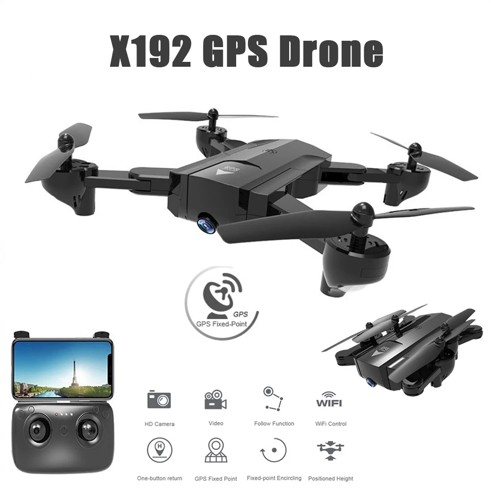 X192 Дрон с gps 720 P/1080 P HD камерой Wi Fi FPV следить за мной фиксированная точка RC