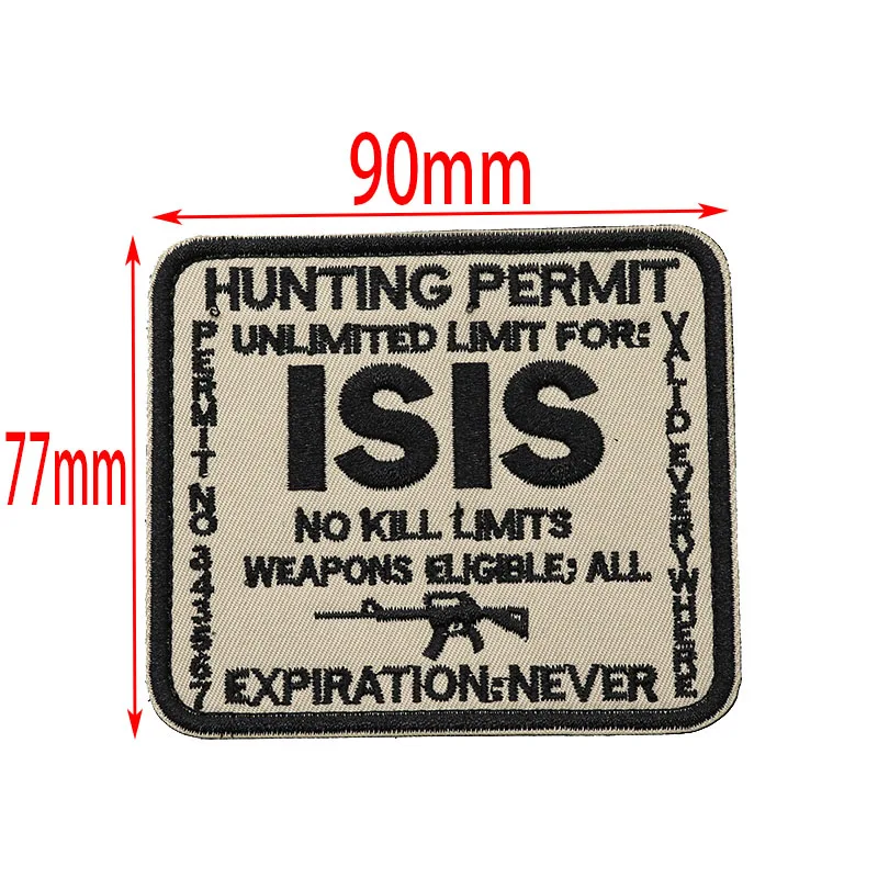 ISIS Охота PERMIT3D повязка на руку с вышивкой в стиле милитари воин силы газа хаки