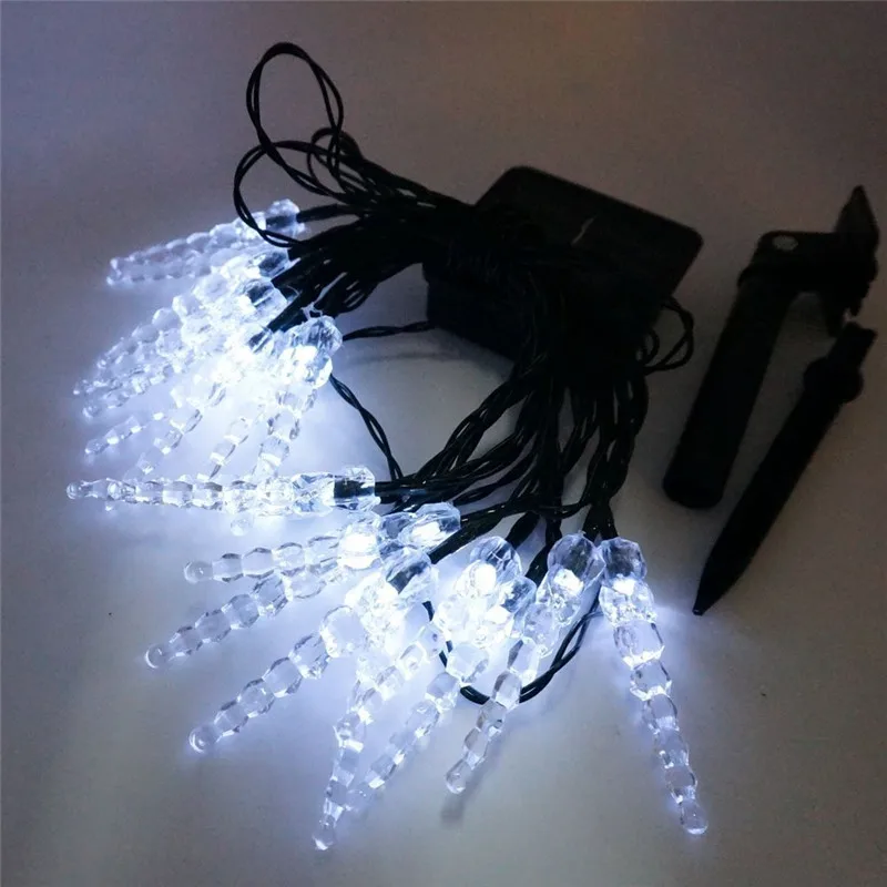 СВЕТОДИОДНАЯ Гирлянда в виде сосулек на солнечной батарее 7 м 50 светодиодов|light