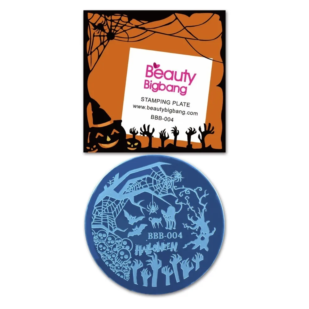 4 BeautyBigBang круглый трафарет 5,6*5,6 см для ногтей Хэллоуин волшебник тематическая пластина для дизайна ногтей шаблон для штамповки ногтей пластины BBB-002 - Цвет: 4
