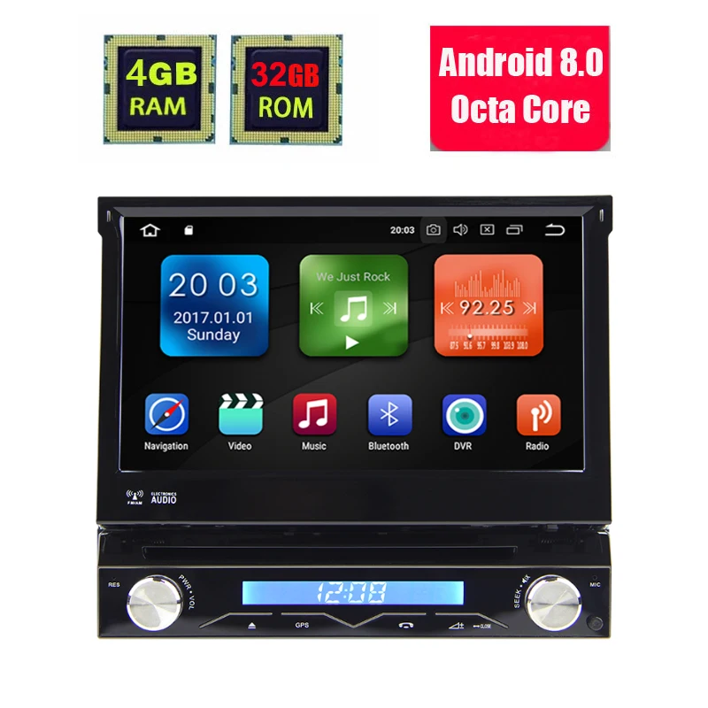 Автомобильный DVD плеер 4 Гб ОЗУ 1 Din Android 8 0 ядер универсальный GPS навигатор стерео