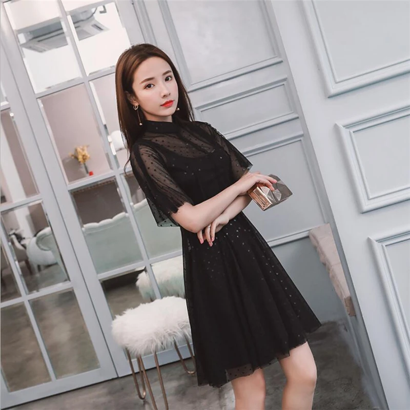 Сексуальное современное китайское стильное платье Qipao с кружевной сеткой 2019