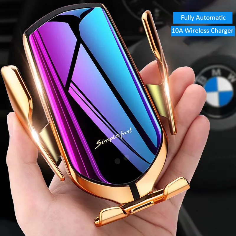 Умное автоматическое зажимное автомобильное беспроводное зарядное устройство для Iphone X Xr Xs 8 Plus Galaxy S10 S9 S8 Быстрая зарядка держатель для телефона