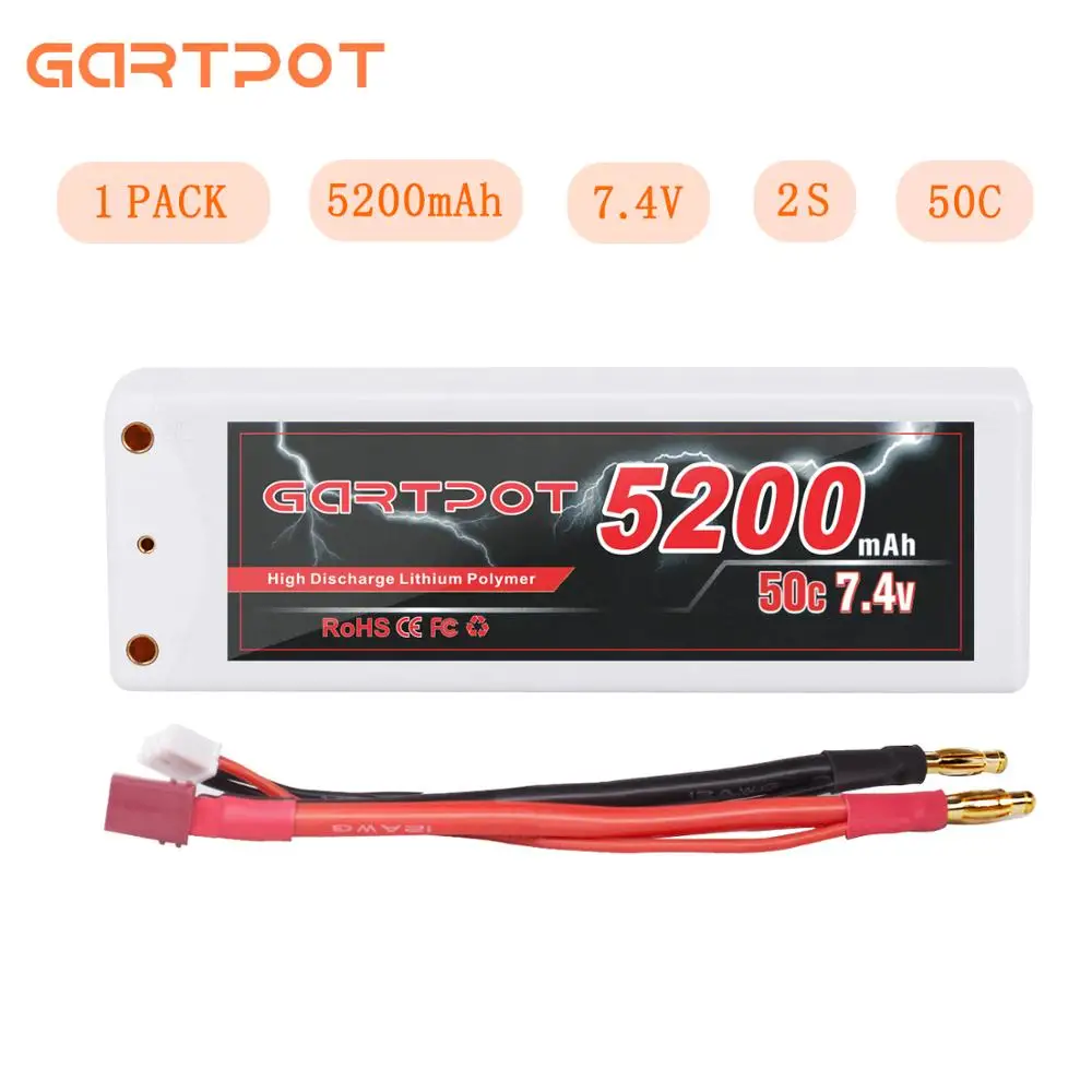 Аккумулятор для дрона GARTPOT 7 4 В 5200 мАч 2S Lipo Радиоуправляемый аккумулятор