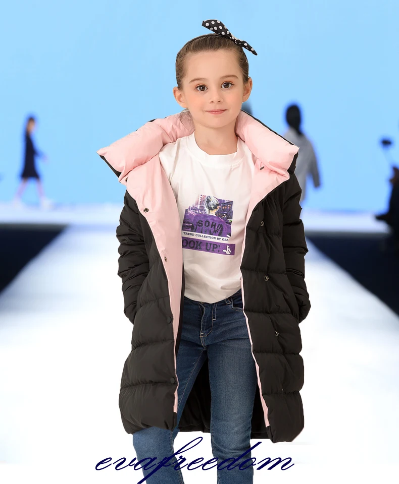Kids Winter Jacket for Girls Winter Down Coat Teenage Girls Parkas Toddler Children Warm Long Hooded Outwear Size 6 8 10 12