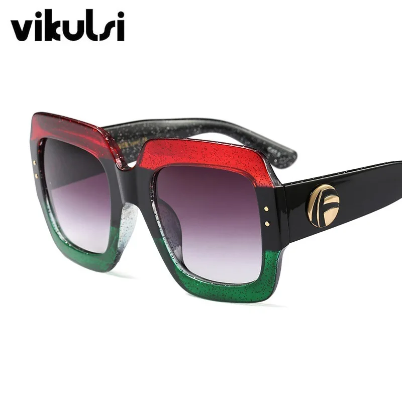 D240 red black green Итальянские Роскошные брендовые негабаритные Квадратные Солнцезащитные очки для женщин и мужчин, фирменный дизайн, ретро оправа, солнцезащитные очки для женщин, зеленые, красные солнцезащитные очки - Цвет линз: D240 red black green