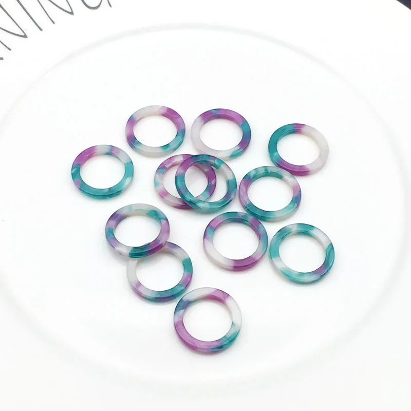 purple green 10pcs 10 шт./лот Европейский Стиль Круглый Круг уксусная кислотная тарелка Подвески 20 мм Красочные Висячие Серьги Разъем Подвеска «сделай сам» Изготовление ювелирных изделий - Окраска металла: purple green 10pcs