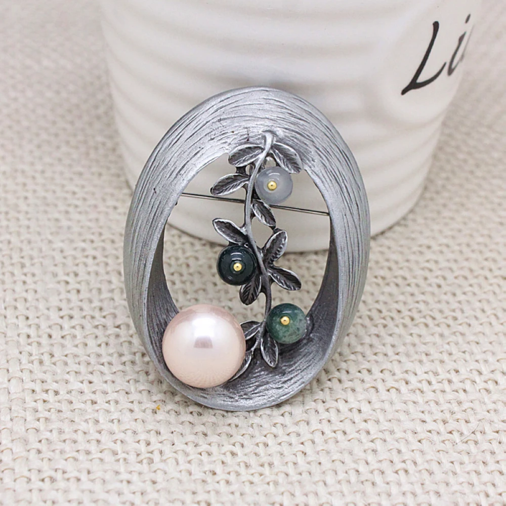 B037 в ретро-стиле модная популярная обувь женская жемчужная брошь овальной