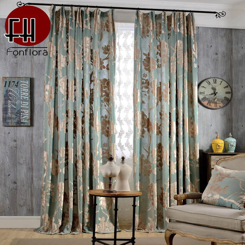 Европейские Роскошные занавески для гостиной жаккардовые затемненные спальни