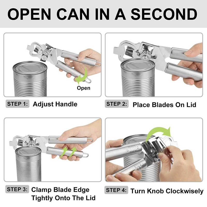 HOT-Can Opener Manual Can/Tin/Beer With Durable Stainless Steel Cutting Blade Smooth Edge And Comfortable Grips For Art | Дом и сад
