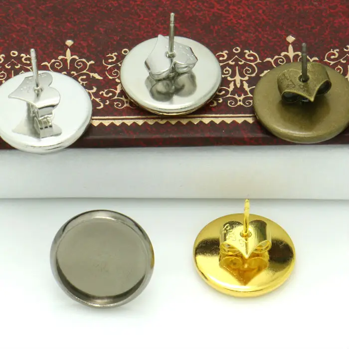 10 комплектов персиковый сердечный орех + пустая Сережка гвоздик внутренний 14 мм