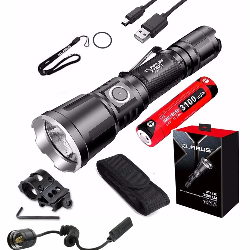 KLARUS XT11X тактический фонарь XHP70.2 светодиодный Макс 3200 люмен луч бросок 283 метра USB