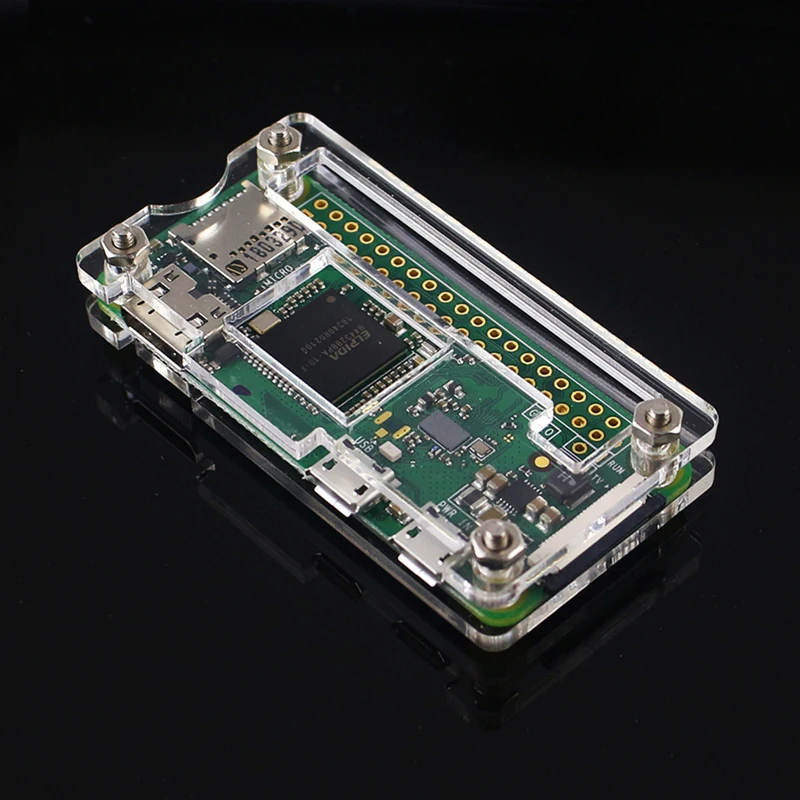 Чехол Raspberry Pi Zero W, акриловый чехол+ черный алюминиевый радиатор, прозрачная коробка, совместимая с платой Raspberry Pi Zero V 1,3