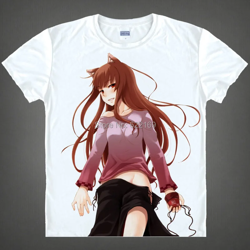 Футболка с принтом Спайс и волк Холо костюмы для косплея Мужская футболка из