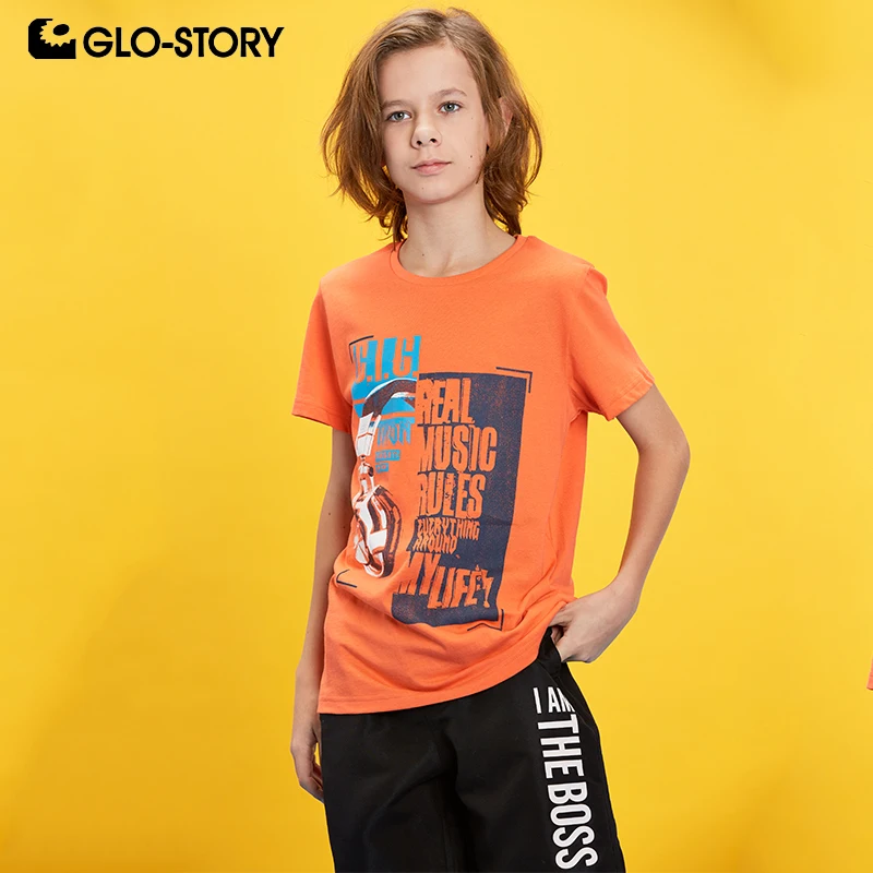 GLO STORY летние футболки с короткими рукавами для мальчиков подростков 2019 г.
