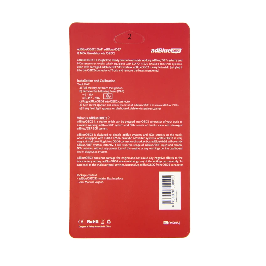 AdBlue эмулятор грузовик евро 4/5/6 Plug приводное устройство по OBD2 OBDII Adblue OBD2 эмулятор NOx для Volvo, Iveco, Renault