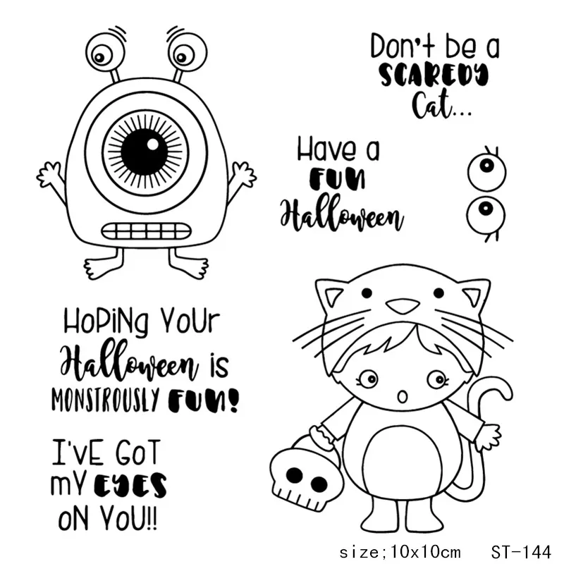 

ZhuoAng Happy Halloween Transparent and Clear Stamp DIY Scrapbooking Album Card Making DIY Decoration Making