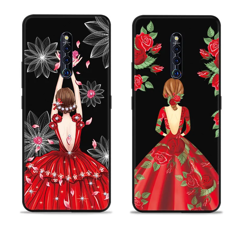 Красное платье для девочек Крышка Vivo X27 Pro ТПУ задняя крышка мобильного телефона