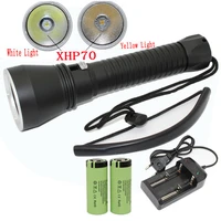 xhp70 xhp50 diving flashlight led 4200 lumens yellow white light tactical underwater lamp waterproof torch