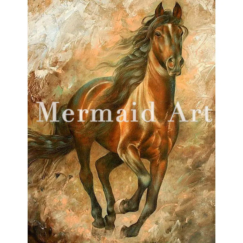 Hand Painted art Oil Paintings Animal abstract Home Decoration rainbow horse Painting On Canvas For living Room Artwork | Дом и сад