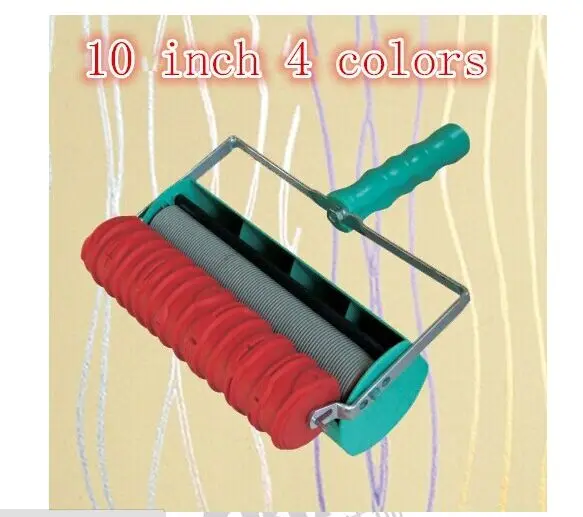 Декоративная краска машина 10 &quot(10 дюймов) резиновый ролик 4 цвета узорная жидкие