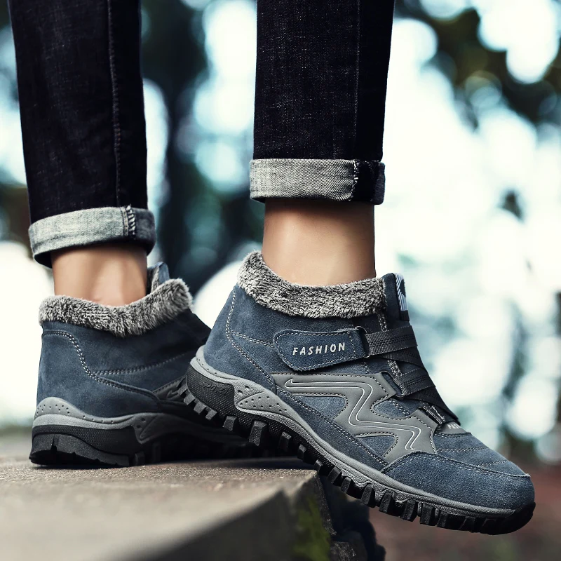 BomKinta/большие размеры Теплые меховые и плюшевые зимние ботинки Мужская Высокая