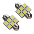 2X 31 мм 6 SMD 5050 LED салона автомобиля Купол гирлянда C5W супер белый свет лампы