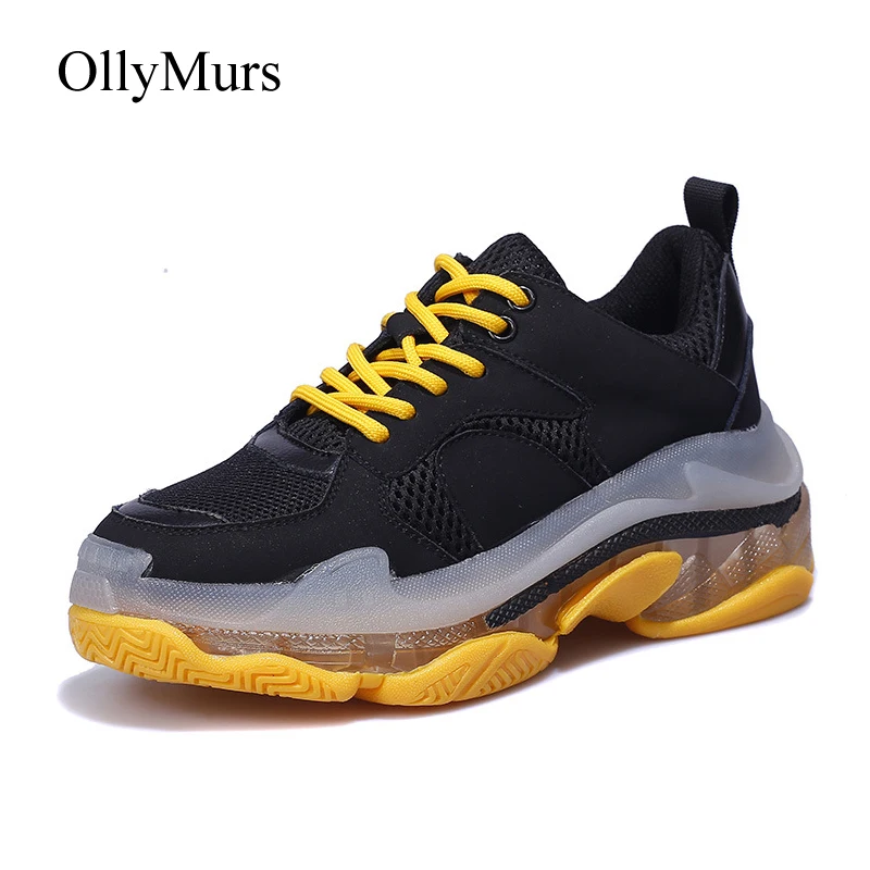 

Shoes Women 2019 Spring New zapatos de mujer Chunky Sneakers Platform chaussures femme Real Leather Ladies footware Patchwork