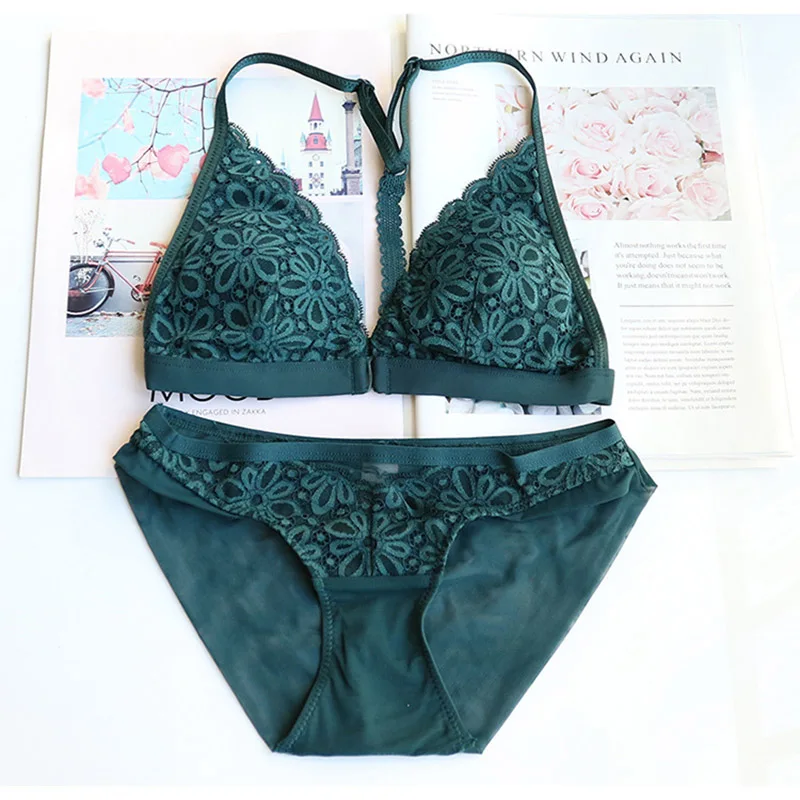 Y Line застежка спереди бюстгальтер без косточек Bralette сексуальное женское белье