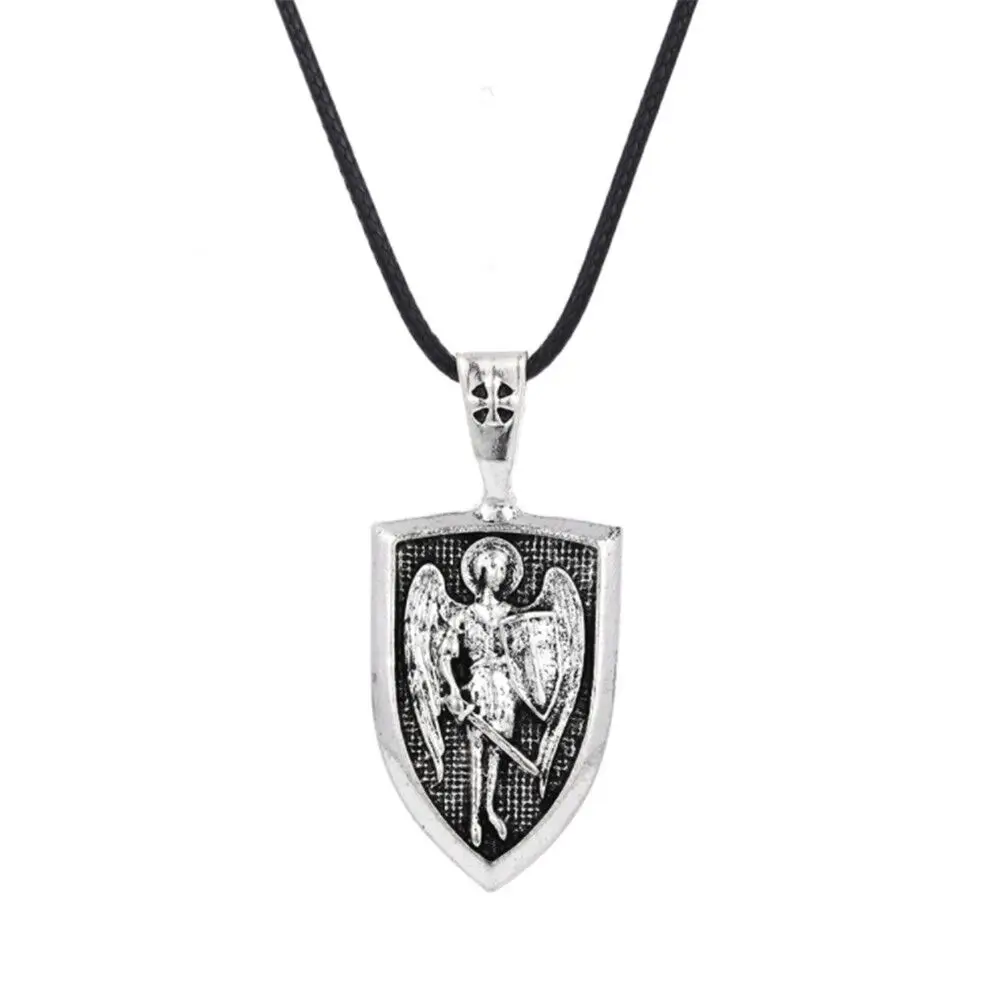 Прямая поставка мужское ожерелье Archangel St.Michael Protect Me Saint Shield Очаровательное с