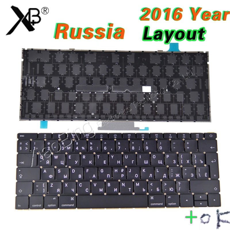 Клавиатура с подсветкой A1534 для ноутбука русская клавиатура RU + винты Macbook 12