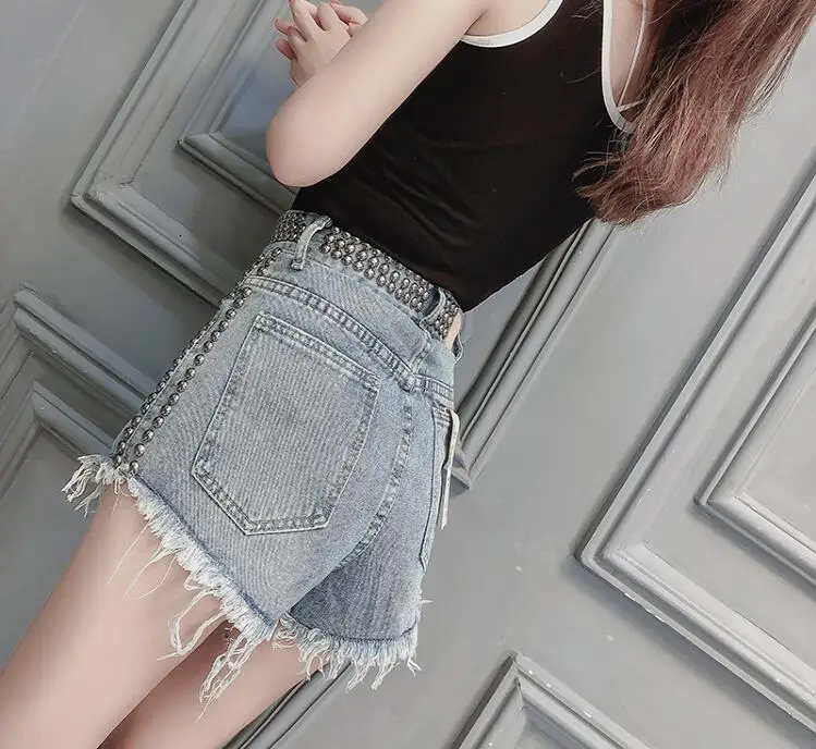 Джинсовые шорты женские 2019 лето новая Корейская версия высокой талии тонкие