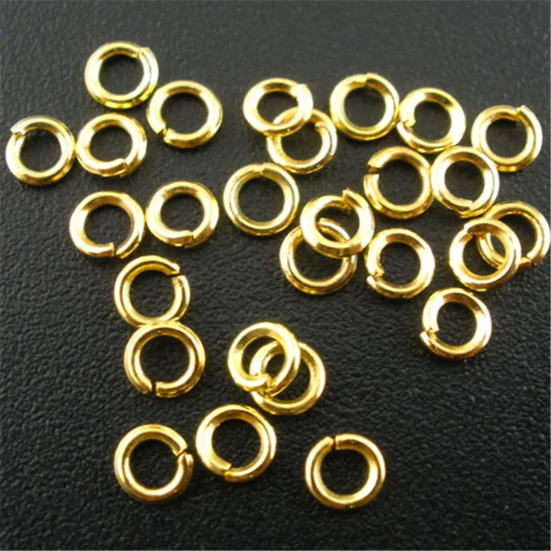 DoreenBeads 2000 шт. открытое соединительное кольцо золотого цвета диаметром 3 5 мм (B03115)