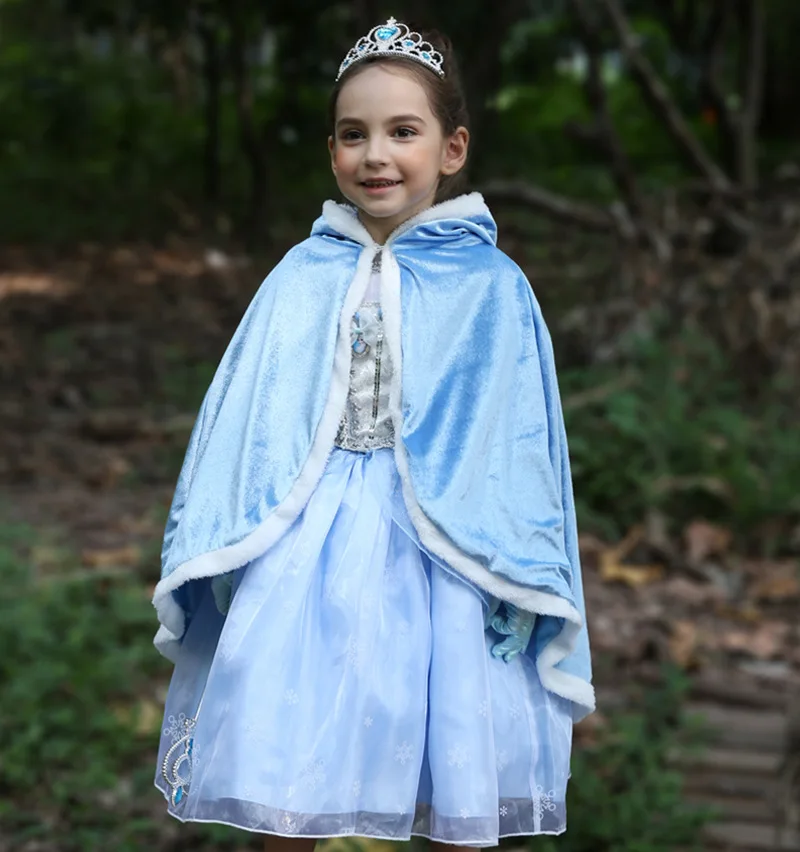 Летнее платье для девочек Дети Cindrella снег белый костюм Cosplay платье принцессы для маленьких девочек Детский костюм Рапунцель и Авроры Belle Платье Vestidos