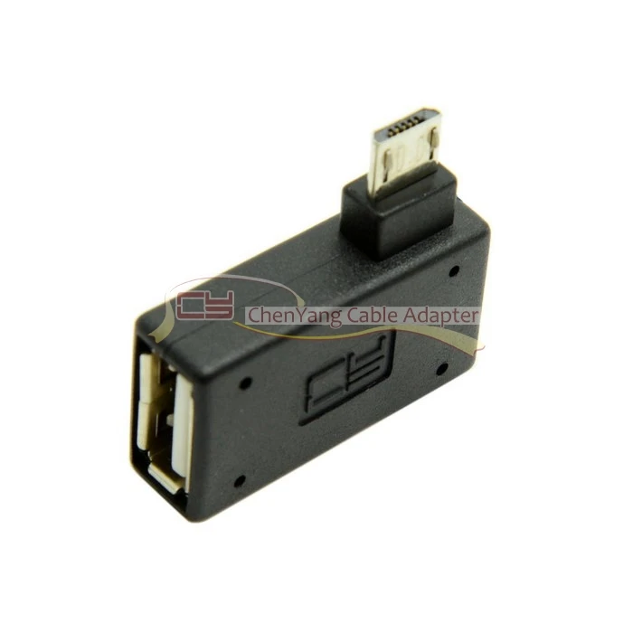 1 шт./лот 90 градусов левый Угловой Micro USB 2 0 хост адаптер OTG с питанием для Galaxy S3 S4 S5