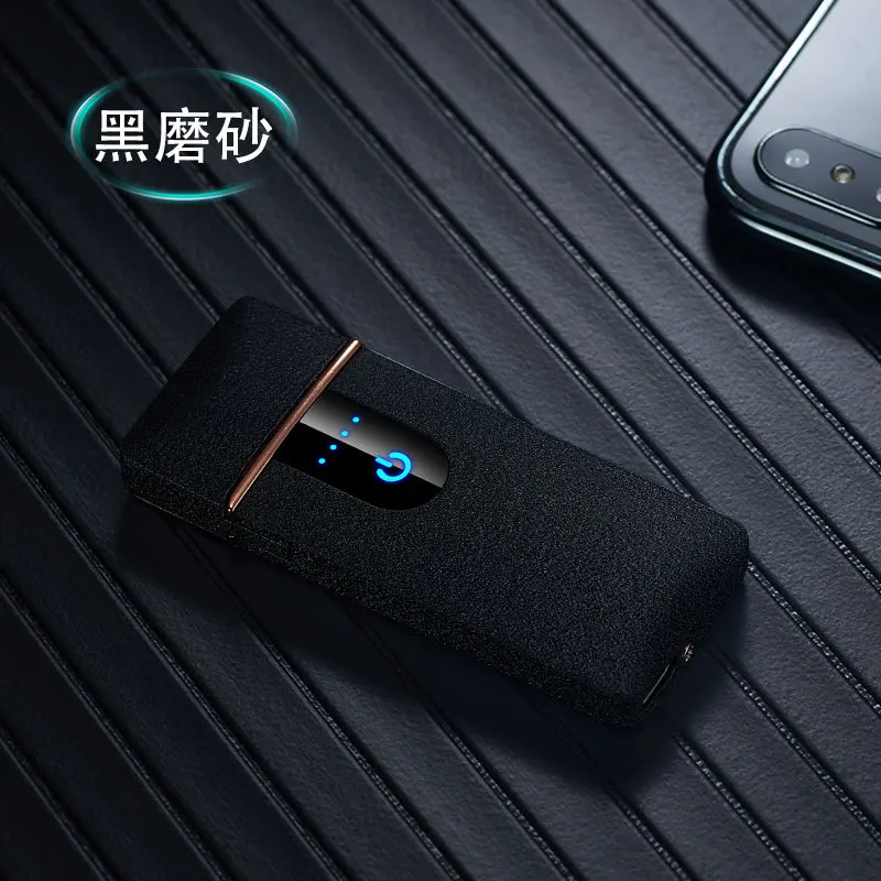 Новые USB перезаряжаемые электрические зажигалки USB электонический прикуриватель двухсторонний зажигание защищенный от ветра для курения аксессуары sigara - Цвет: Black matte