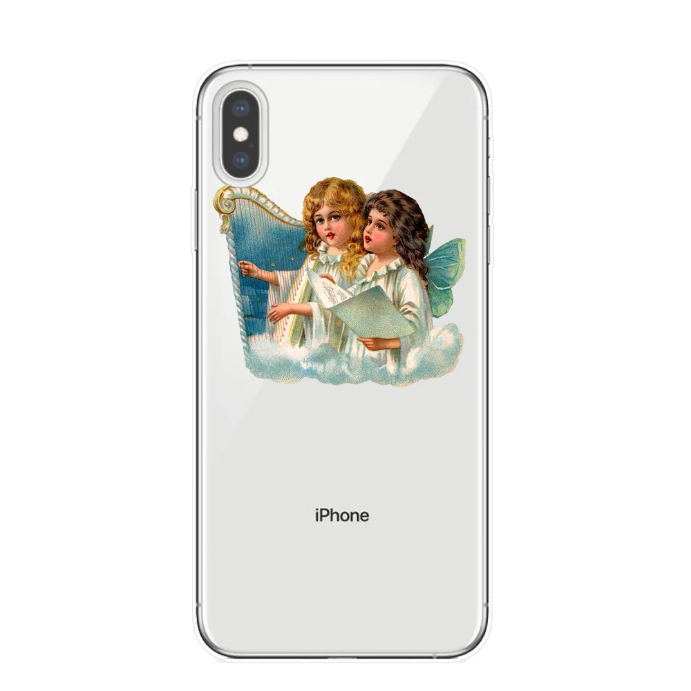 Прозрачный силиконовый чехол для телефона iphone X Xs Xr XsMax 8 8Plus 7 6 6S Plus 5s SE винтажная