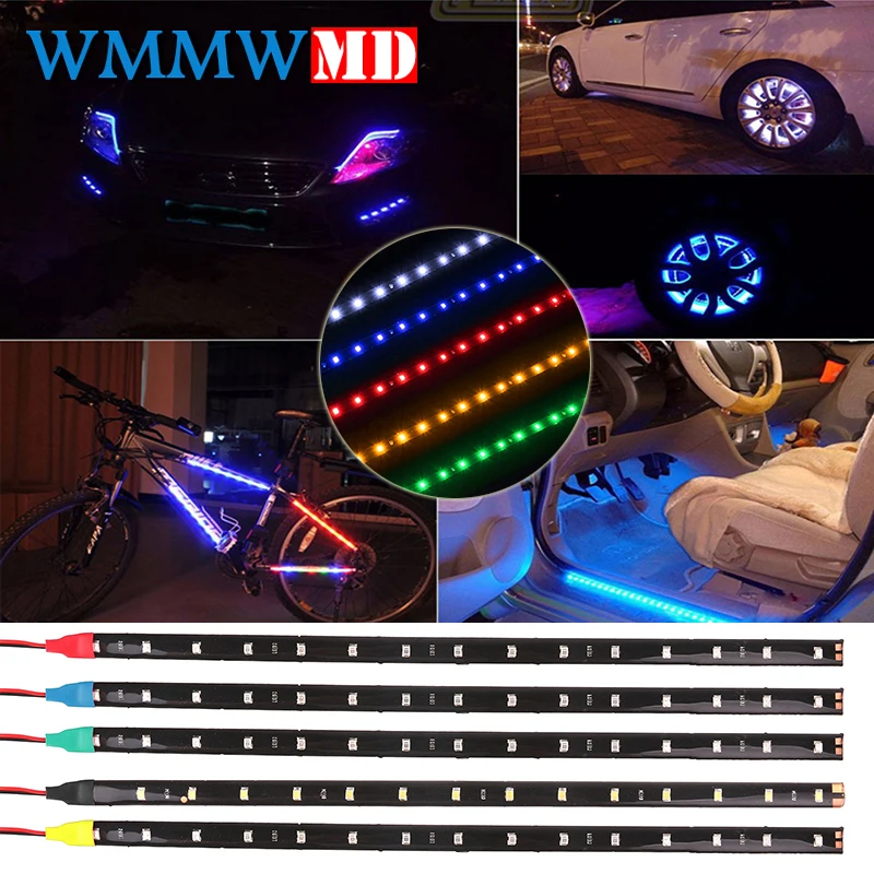 1x Авто декоративная Гибкая Светодиодные ленты высокомощный 12V 30 см 15SMD