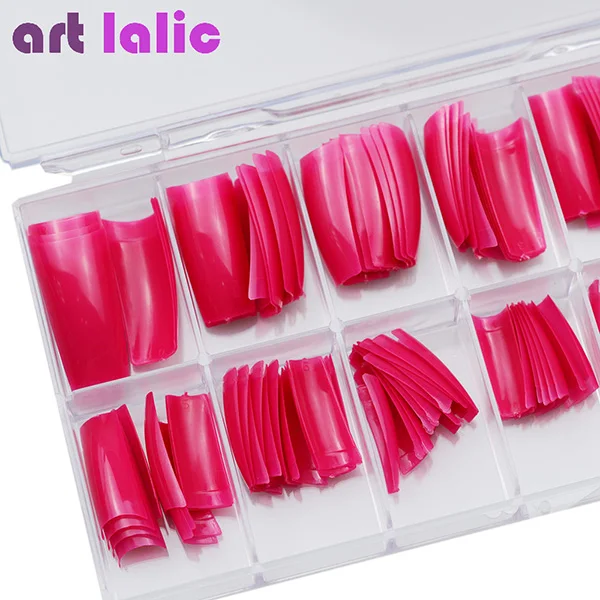 Rose Artlalic 100 шт Французский стиль накладные ногти советы с чехлом хорошо крышка накладные декоративные ногти наконечник искусственный маникюр салон коробка - Цвет: Rose