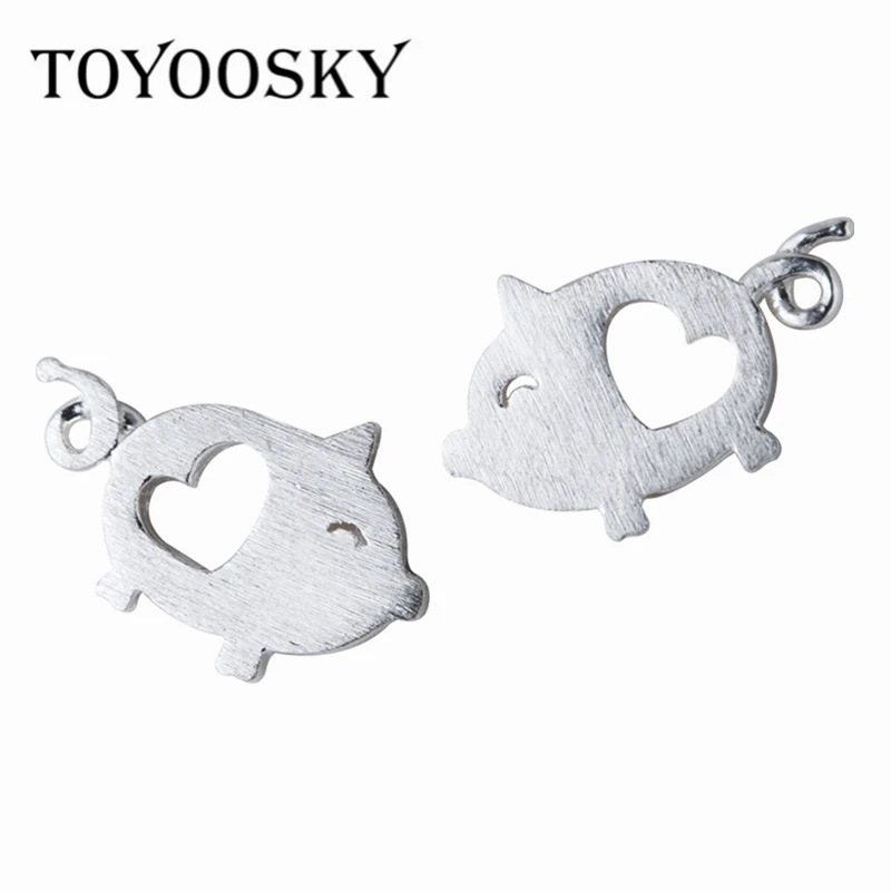 Серьги-гвоздики TOYOOSKY в форме сердца с милыми свиньями и животными для женщин