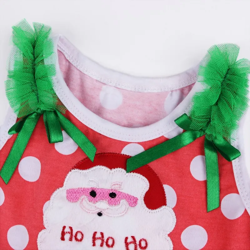 Christmas Girls Dress Santa Claus Polka Dot Baby Sleeveless Tutu Lace Party Costumes Girl | Детская одежда и обувь