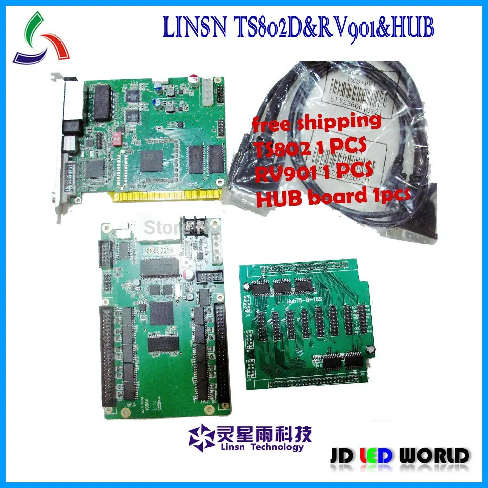 Linsn TS802 отправка карты + RV901 hub75 видео полноцветный светодиодный экран контроллер