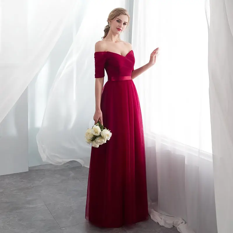 Длинные Бордовые вечерние платья Robe de soiree 2020 выпускное платье с открытыми