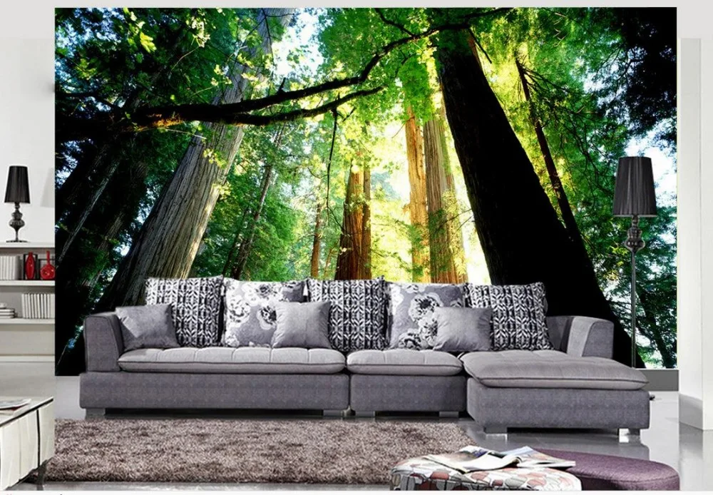 Обои 3d с изображением природных деревьев ландшафта современные обои для