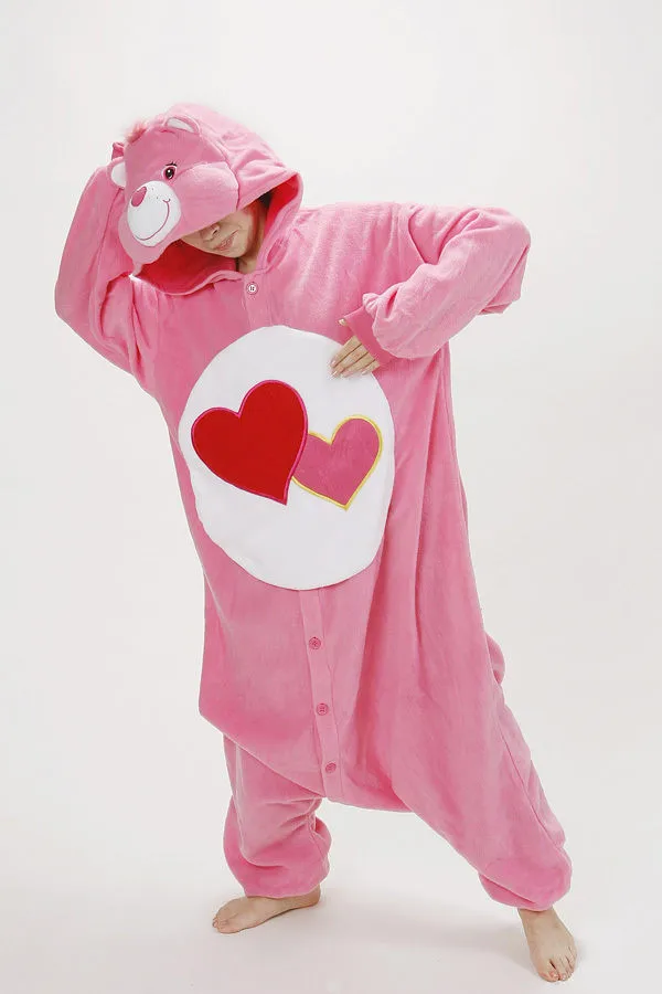 Pink Bear Новая модная детская одежда с героями мультфильмов аниме животных, с рисунком Мишки и сердца, Care Bears Розовый взрослых комбинезон унисекс Косплэй, зимняя одежда для сна Хэллоуин вечерние костюмы - Цвет: Pink Bear