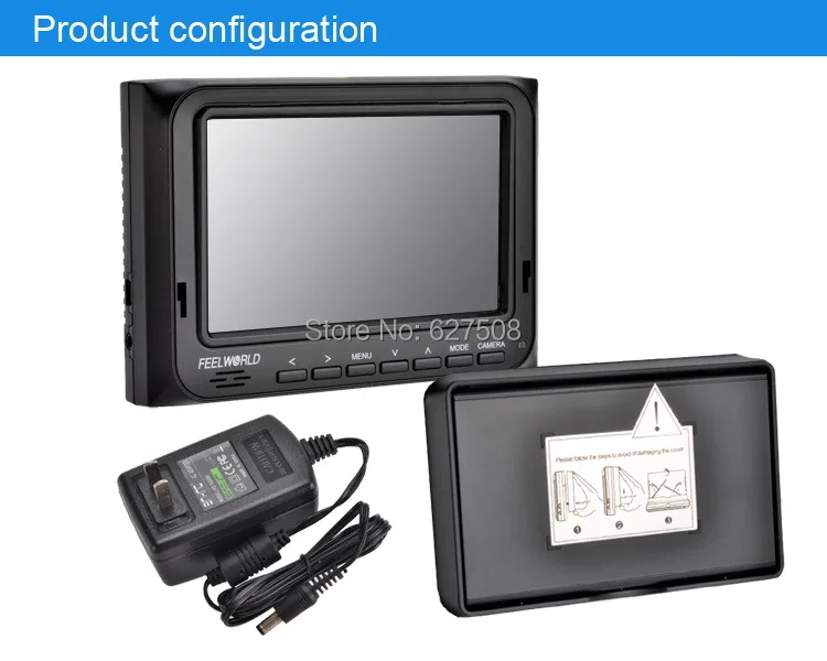 FEELWORLD 5 "HD lcd для видеокамеры RCA монитор FPV-500A w/солнцезащитный экран DSLR SLR |