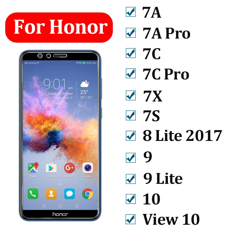 Защитное стекло для huawei honor 7x 7a 7c pro 10 9 lite 8 8x max 7 a c x x7 c7 honer закаленное защитное стекло для экрана