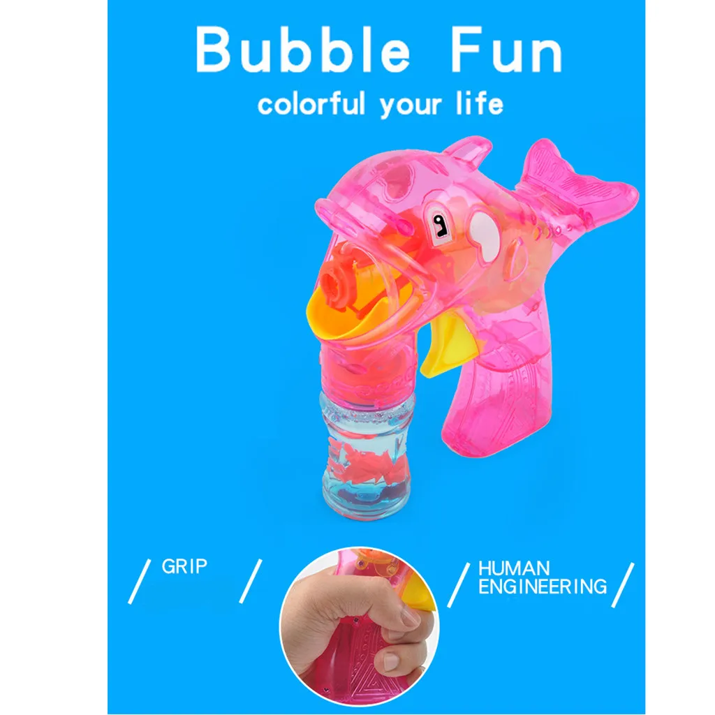 Детская игрушка Dolphin Bubble светильник вверх пузырьки Воздуходувка с светодиодный светильник s и звуковая игрушка 1 шт. пузырьковая Воздуходувка 2 шт. пузырьковая вода