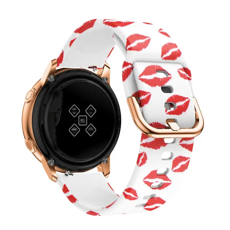Силиконовый напечатанный ремешок на запястье для samsung Galaxy Watch 42 мм/Активный 40 мм Смарт часы носимые аксессуары для женщин/женщин